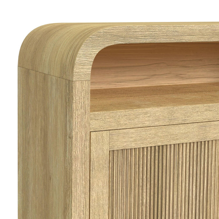 Scott Living Lenore 60\" Electric Fireplace TV Stand with Storage - Natural