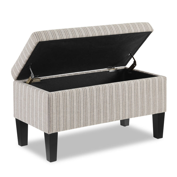 Calgary 32\" Storage Fabric Ottoman - Grey Striped