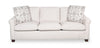 Mallie 84\" Chenille Fabric Sofa with Rolled Arms and Wood Legs - Shell White