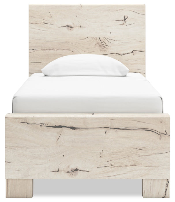 Derekson 5pc Bedroom Set with Side Storage Bed, Dresser & Mirror, Rustic White - Twin Size