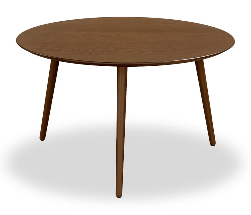 Viola 29.5\" Modern Round Top Coffee Table – Brown Walnut