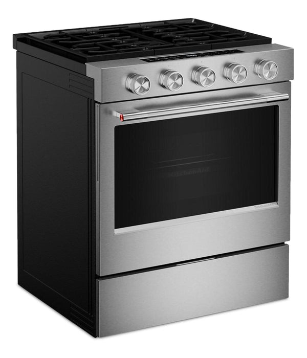 KitchenAid 30\" 5.0 Cu. Ft. Slide-in Gas Range with Convection Modes - Fingerprint Resistant Stainless Steel - KSGS530SPS
