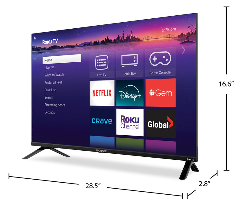 MAGNAVOX 32\" MRTQ QLED Quantum Dot FHD Smart Roku TV (MRTQ3206)