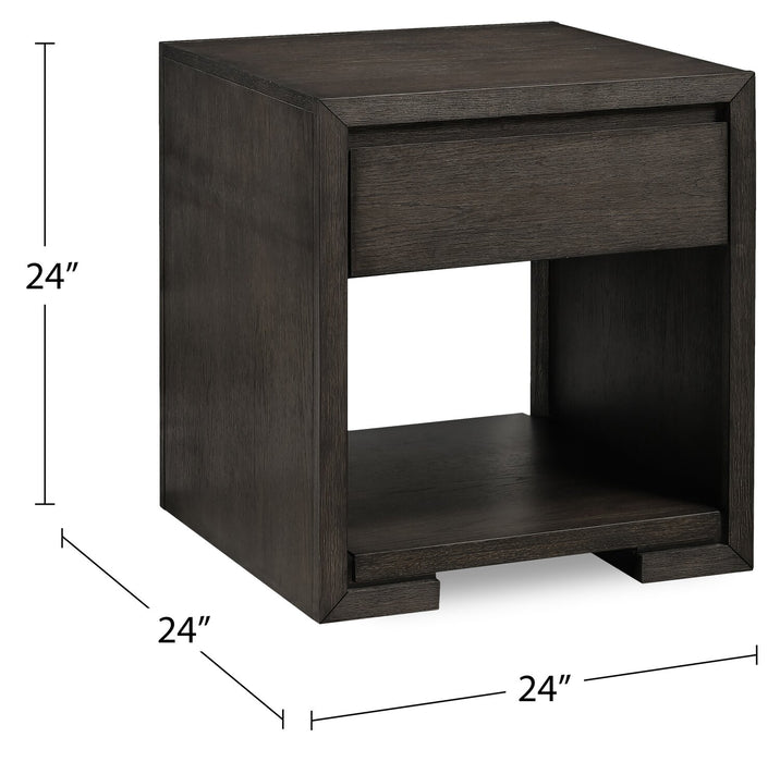 Zelda 24\" End Table with Storage and Shelf – Warm Mocha