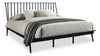 Milan Platform Bed with Headboard & Frame, Mid-Century Modern, Black - King Size