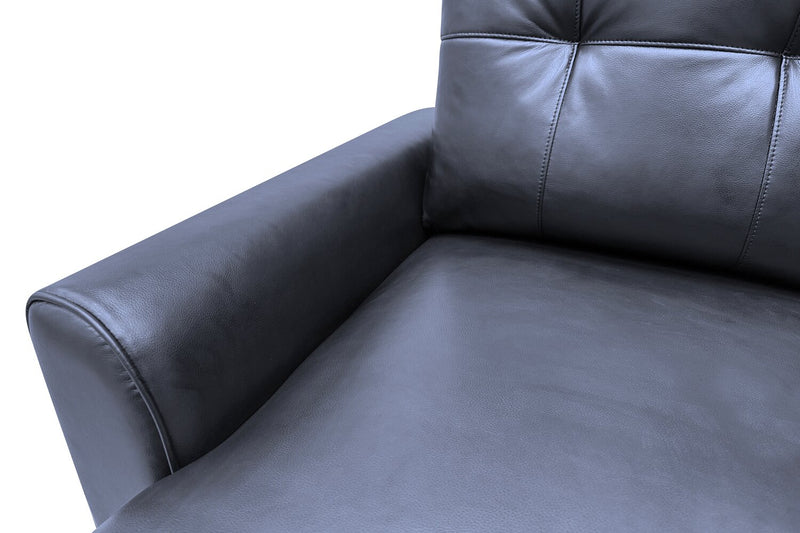 Carter 2-Piece Left-Facing Leather-Look Fabric Sleeper Sectional with Storage Chaise - Black