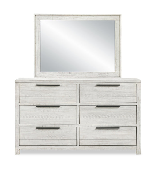 Haven 5pc Bedroom Set with Panel Bed, Dresser & Mirror, White - Queen Size