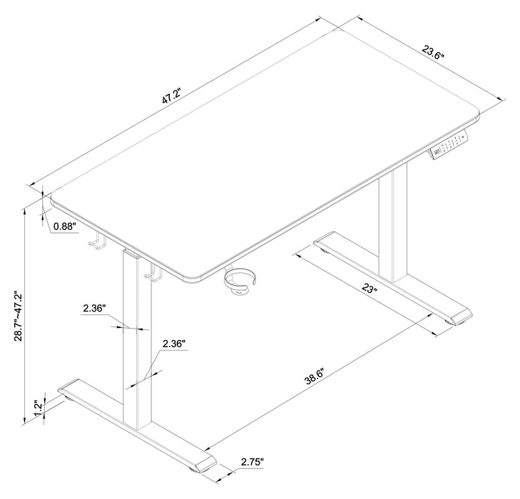 Finch 47\" Gaming Office Desk with Electric Height Adjustment and RGB Lighting – Black