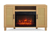 Reed 47\" Contemporary Electric Fireplace with Storage – Light Teak