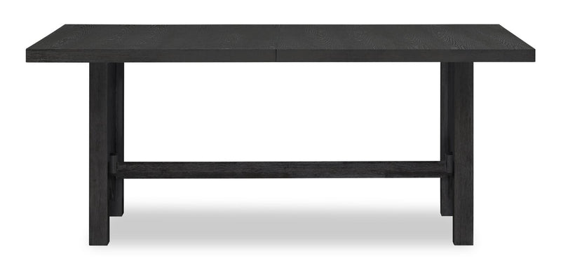 Emery 7pc Dining Set with Table & 6 Chairs, Wood, 72-96\"W Extension - Black & Brown