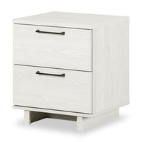 Everley Bedside 2-Drawer Nightstand with USB Port, 19.5