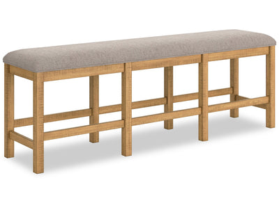 Archer Counter-Height Dining Bench with Fabric Seat, 72"W - Light Brown | Banc de salle à manger Archer de hauteur comptoir avec siège en tissu, 72 po (L) - brun clair