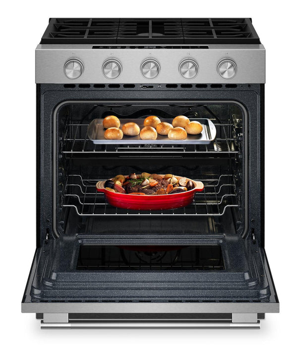 KitchenAid 30\" 5.0 Cu. Ft. Slide-in Gas Range with Convection Modes - Fingerprint Resistant Stainless Steel - KSGS530SPS