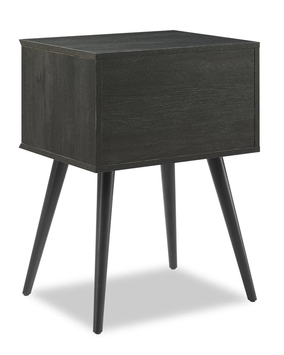 Mori Bedside 2-Drawer Nightstand, 18\"W x 25.75\"H - Black