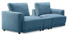 Voyage Modular 3-Piece Fabric Sectional with Console and Removable Back Cushions – Blue