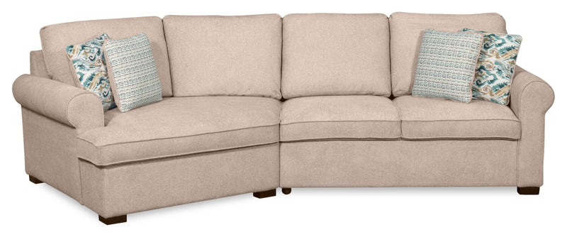 Scott Living Haven 2-Piece Left-Facing Chenille Fabric Cuddler Sectional - Taupe