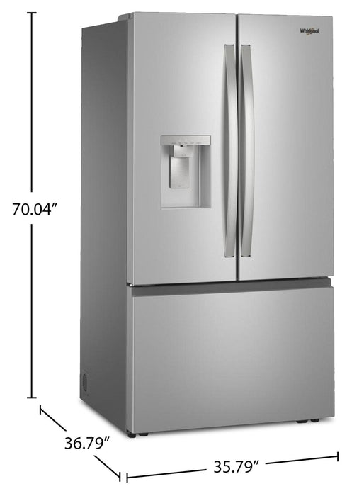 Whirlpool 36\" 30 Cu. Ft. French-Door Refrigerator with Dual Ice Makers - Stainless Steel - WRFF3736SZ
