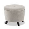 Winnipeg 17.5\" Round Fabric Storage Ottoman - Grey