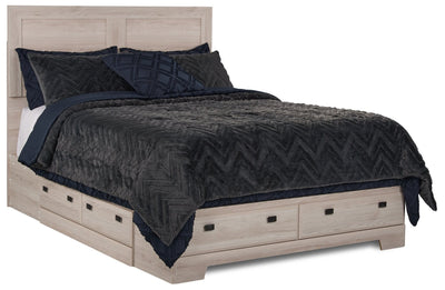 Yorkdale 6-Drawer Platform Bed with Headboard & Storage Frame, Made in Canada, White - Full Size | Lit plateforme Yorkdale fabriqué au Canada avec tête de lit et cadre de rangement à 6 tiroirs, blanc…