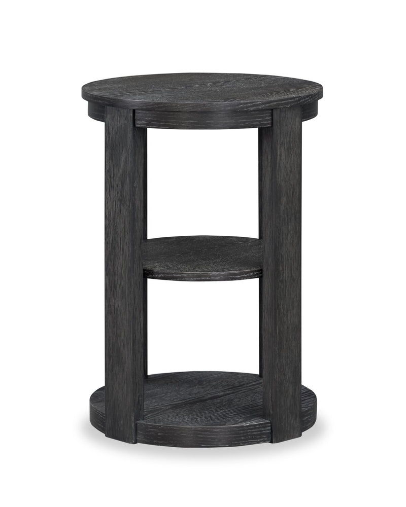 Declan 18" Modern Round End Table with Shelf - Black - The Brick
