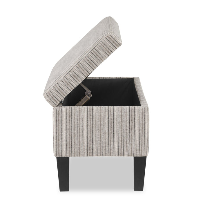 Calgary 32\" Storage Fabric Ottoman - Grey Striped