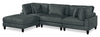 Lounge 4-Piece Chenille Modular Sectional with Ottoman – Grey