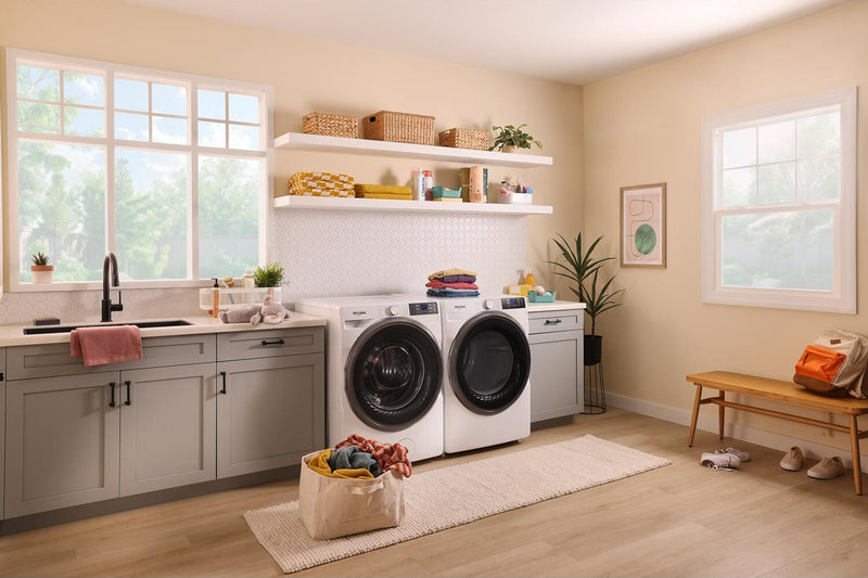 Whirlpool 5.2 Cu. Ft. Smart Front-Load Washer and 7.4 Cu. Ft. Electric Dryer - White
