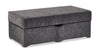 Made in Canada Morgan 48\" Chenille Fabric Storage Ottoman - Grey