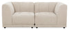 Kort & Co. Oaklyn Modular 77\" Fabric Loveseat with Tufted Seat Cushions - Beige