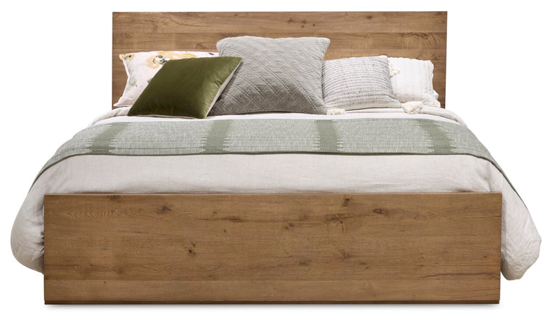 Henri 5pc Bedroom Set with Bed, Dresser & Mirror, Wood, Brown - Queen Size