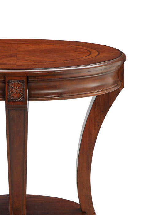 Kerwin 22\" Traditional Round End Table with Shelf - Cherry