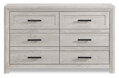 Lark Bedroom 6-Drawer Dresser, 58"W x 35"H - Rustic White | Commode de chambre à coucher Lark de 58 po (L) x 35 po (H) à 6 tiroirs - blanc rustique