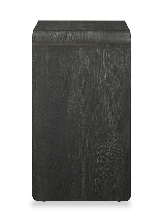 Odin Bedside Nightstand with Storage Shelf, 18\"W x 25.75\"H - Black