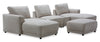 Voyage Modular 6-Piece Left-Facing Fabric Sectional with Console and Ottoman – Beige