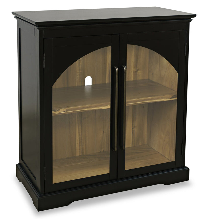 Twyla 33" Solid Wood Accent Cabinet with Arched Doors - Black - The Brick