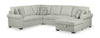 Scott Living Haven 4-Piece Right-Facing Chenille Fabric Sleeper Sectional with Storage Chaise - Seafoam Blue
