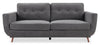 Cosmo 80\" Fabric Sofa with Tufted Back Cushions - Charcoal