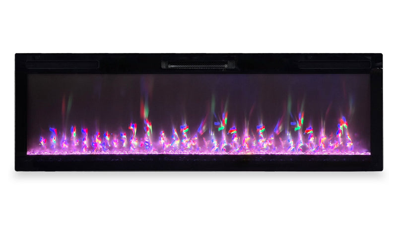 Mirage 60\" Modern Electric Free Standing Wall Mountable Fireplace - Black