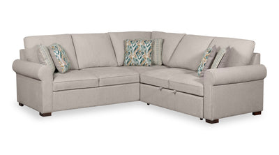 Scott Living Haven 3-Piece Chenille Fabric Sleeper Sectional - Grey | Sofa-lit sectionnel Haven de Scott Living 3 pièces en tissu de chenille - gris
