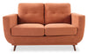 Cosmo 57\" Fabric Loveseat with Tufted Back Cushions - Orange