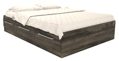 Riley Mates Bed with 3-Drawer Storage for Kids, Made in Canada, Grey - Full Size | Lit matelot Riley avec 3 tiroirs de rangement pour enfants, fabriqué au Canada, gris - format lit double