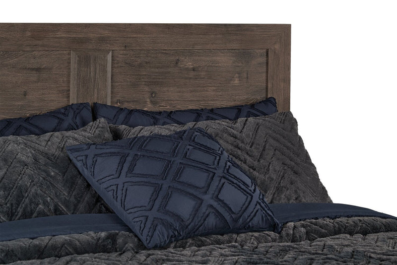 Yorkdale 6-Drawer Platform Bed with Headboard & Storage Frame, Made in Canada, Grey - Queen Size