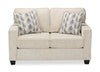 Made in Canada Lennox 57\" Chenille Fabric Loveseat with Reversible Cushions and Accent Pillows - Taupe