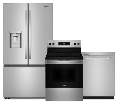 Whirlpool 3-Piece Kitchen Appliance Package – Fingerprint Resistant Stainless Steel | Ensemble de 3 électroménagers Whirlpool pour la cuisine - acier inoxydable résistant aux traces de doigts
