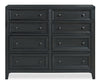 Casa Bedroom 8-Drawer Dresser, 54\"W x 44\"H, Wood - Black