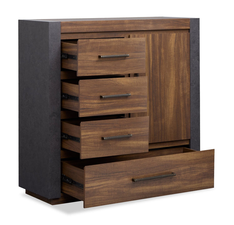 Scott Living Dante Bedroom 4-Drawer Chest with Storage Cabinet, 46