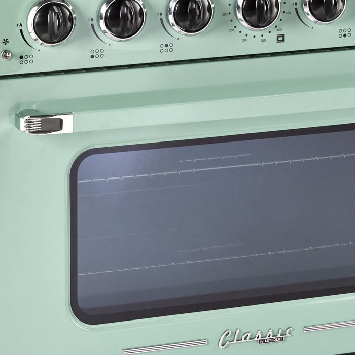 Classic Retro by Unique 36\" 5.2 Cu. Ft. 6-Burner Gas Range with Convection - Summer Mint Green - UGP-36CR LG