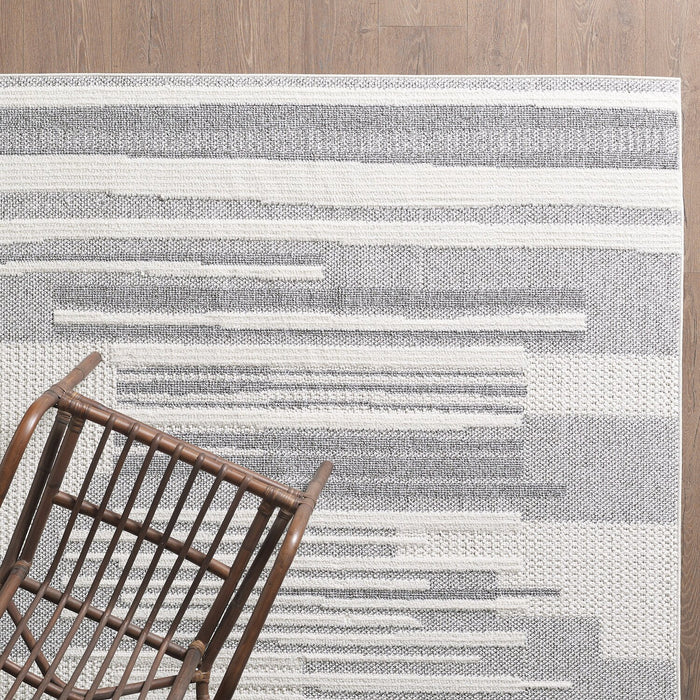 Rhodes Checkered Grey Area Rug - 7'11\" x 10'10\"