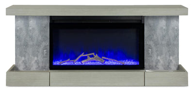Drift 48" Electric Fireplace with Wall-mount Mantel – Grey | Foyer électrique Drift de 48 po avec manteau mural - gris | DRI48FIR