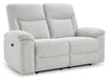 Spencer 65.6\" Chenille Fabric Power Reclining Loveseat - Grey